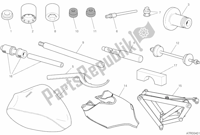 All parts for the Workshop Service Tools (frame) of the Ducati Superbike Panigale V4 S Brasil 1100 2020